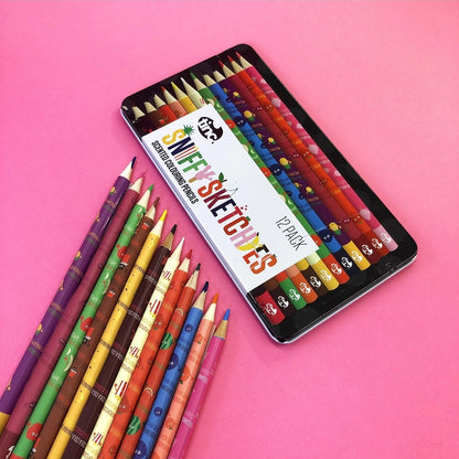 Sniffy Sketchies Scented Colouring Pencils (12pcs Tin)