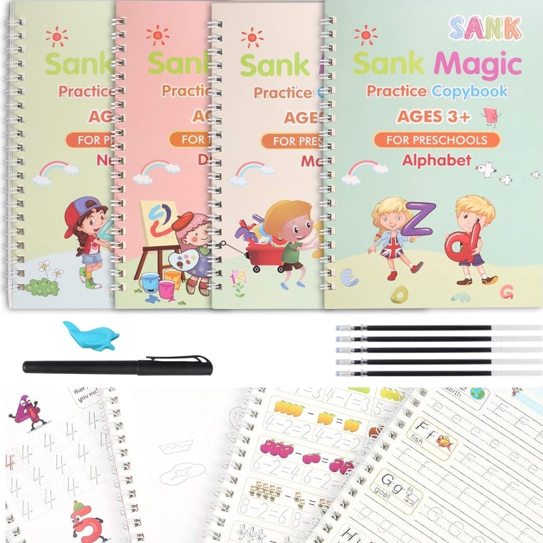 Amazing Groove Practice Copybook with Pen - Alphabet Handwriting Copybook