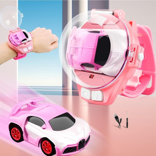 Wrist Remote Control Racing Car Watch- Pink