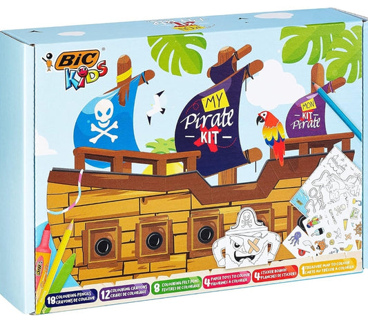 Bic Kids My Pirate Kit: Colouring Crayons and Pencils, Paper Toys, Sticker Sheets, Treasure Map