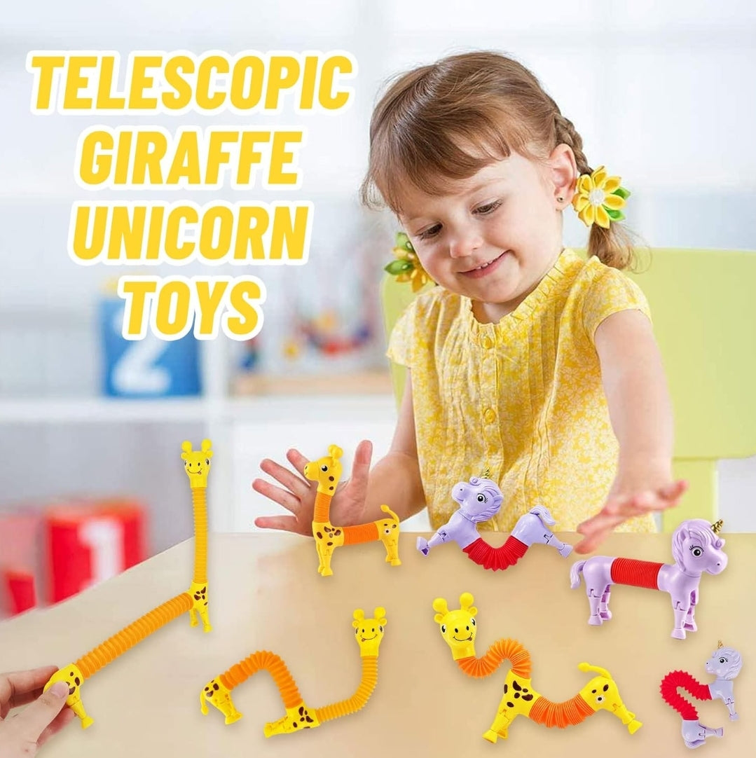 2PCS Telescopic Suction Cup Giraffe Toys, Unicorn Stress Relief Squeeze Toys