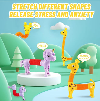 2PCS Telescopic Suction Cup Giraffe Toys, Unicorn Stress Relief Squeeze Toys