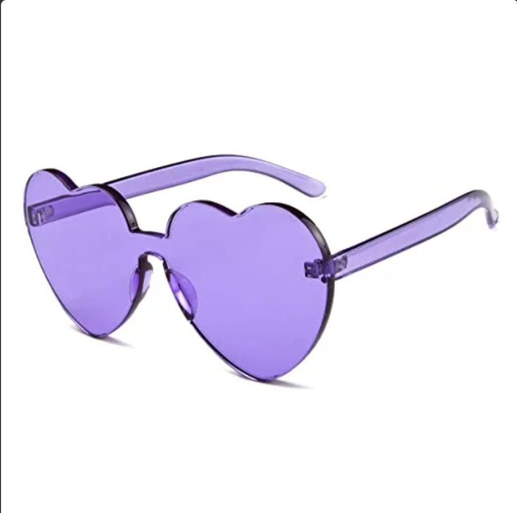 Purple Heart Shaped Sunglasses