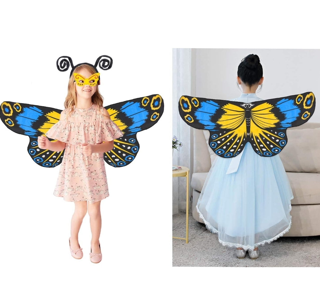 Butterfly Wings Costume 3 Pieces Fancy Dress-Up Set